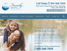 Tablet Screenshot of familydentalofspokanevalley.com